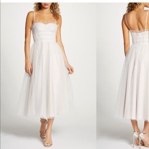 By Watters Veronica Swiss Dot Tea Length Wedding Dress